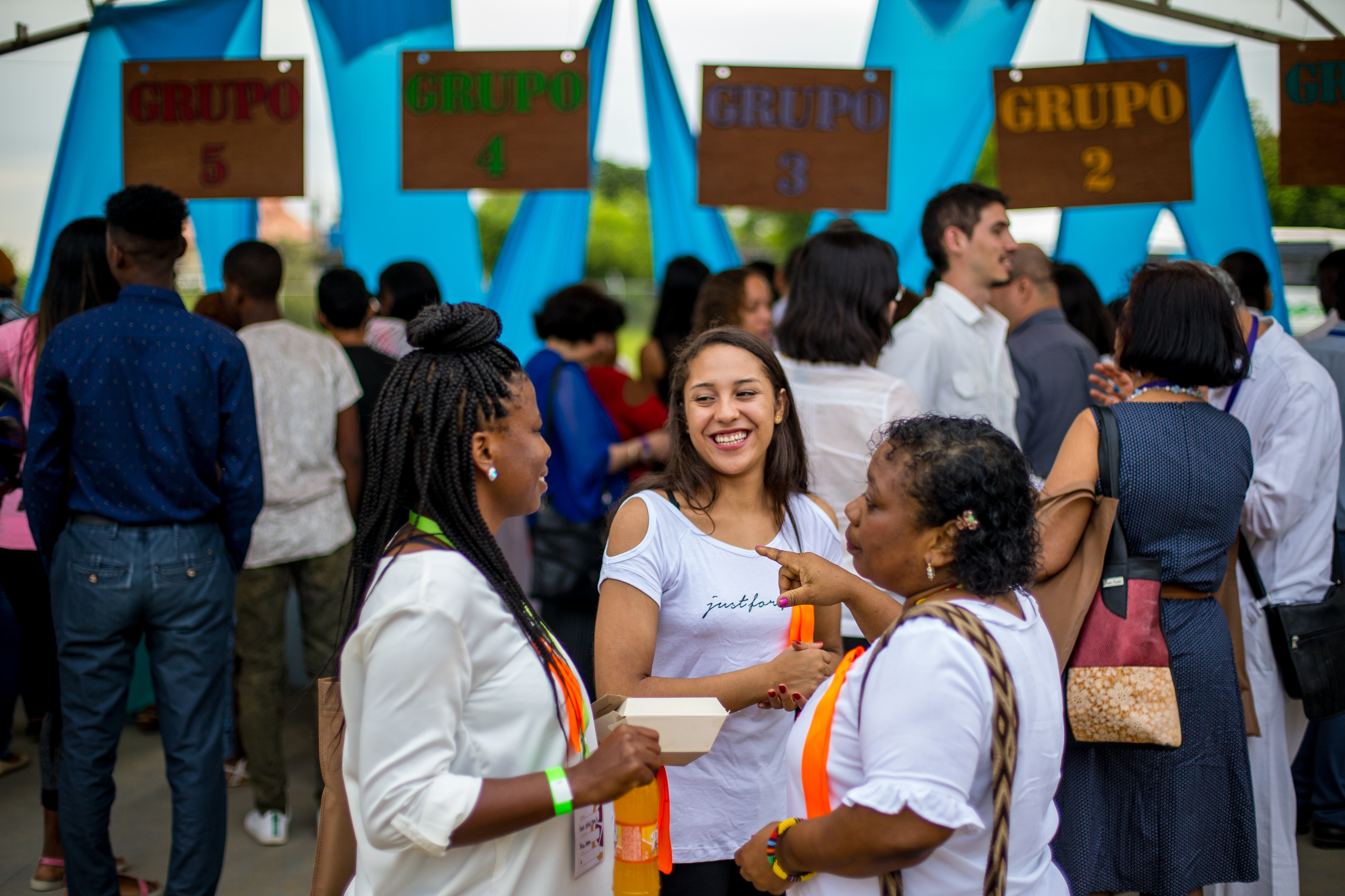 Participants await the start of Sunday’s dedication ceremony.