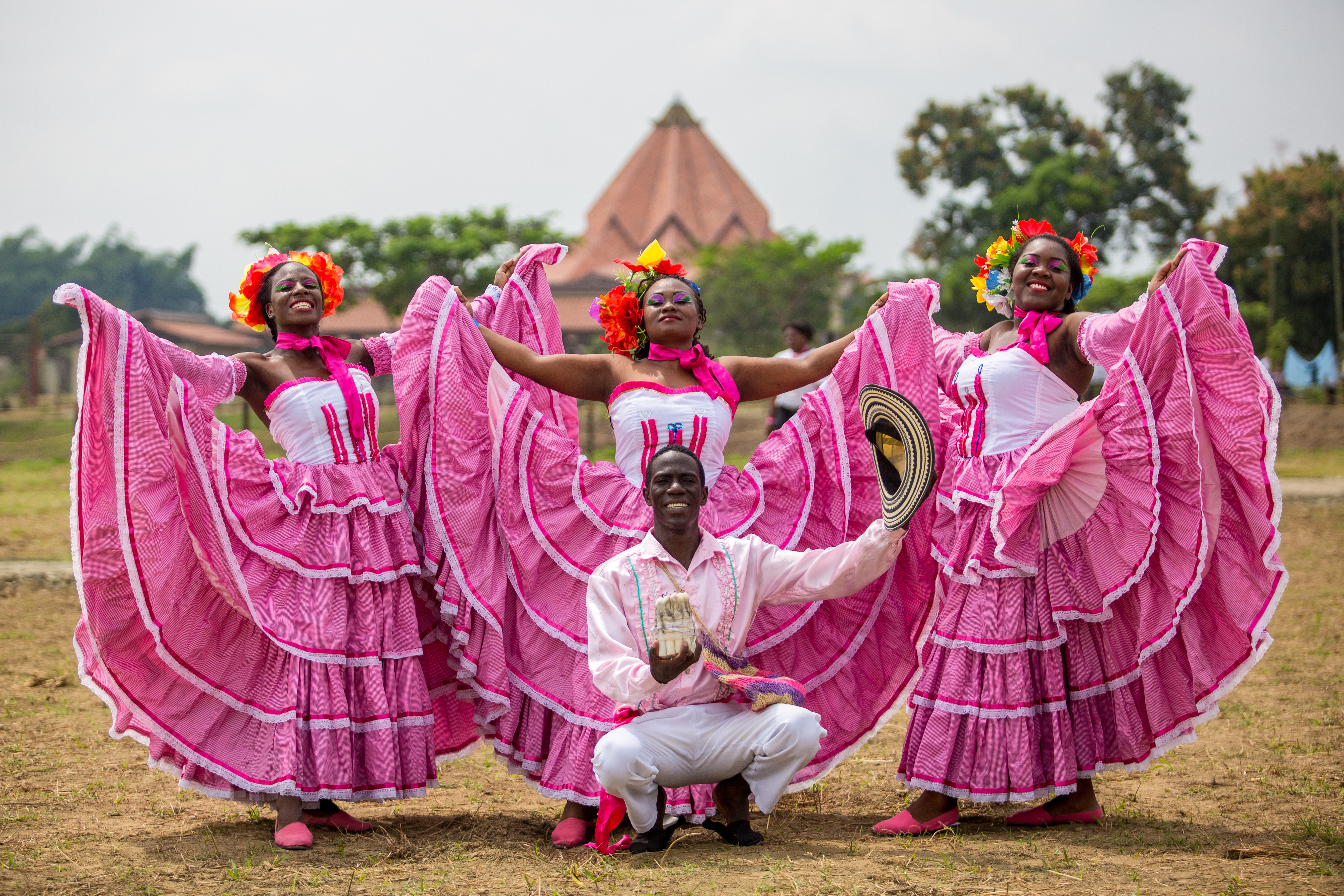 Some of the dancers pose for a photo during the dedication ceremony.
