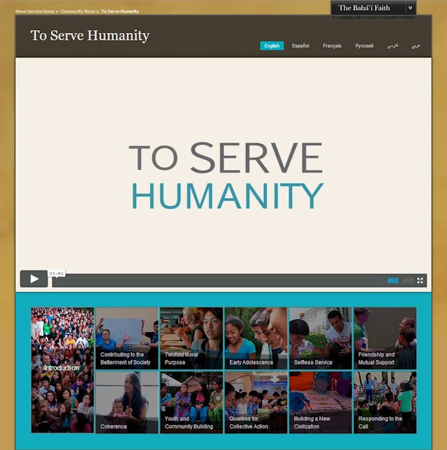 A series of short films on themes related to service to humanity are now available for viewing and download.