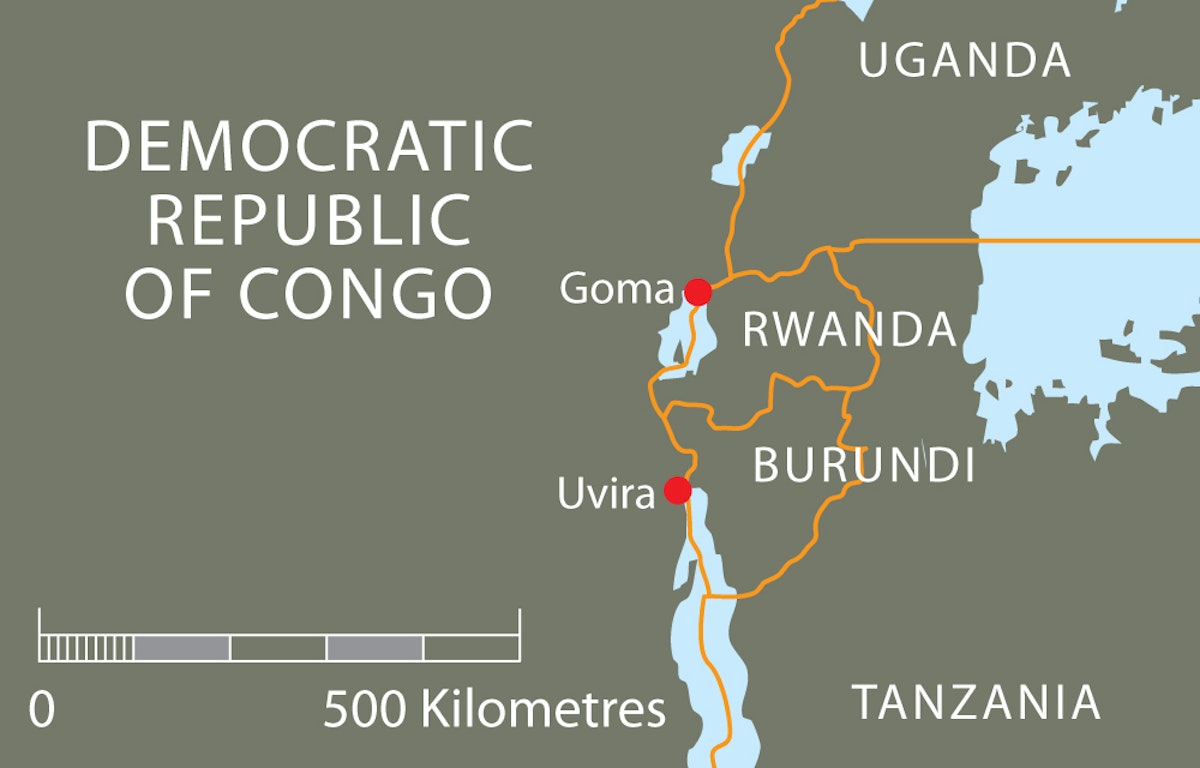 Uvira is only about 200 kilometers south of Goma, the capital of North Kivu province where much of the current unrest in the Democratic Republic of the Congo is centered.