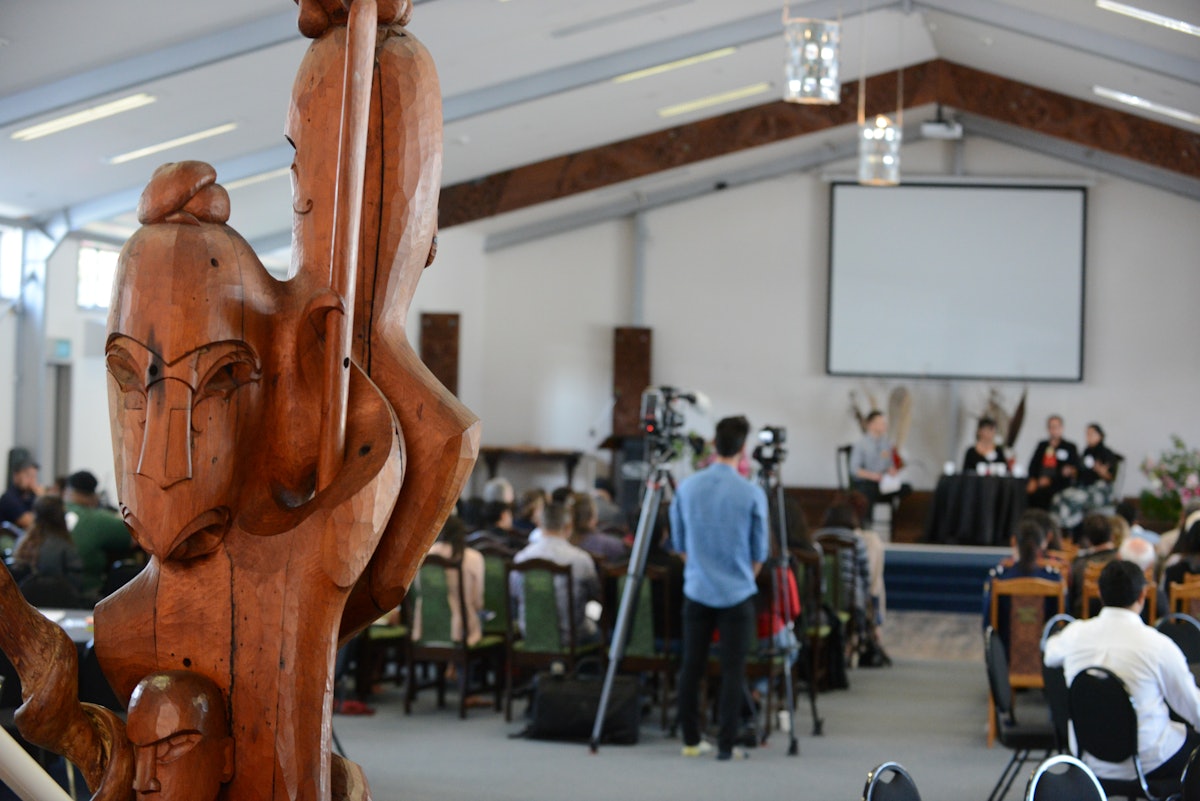 The conference also included a panel discussion among writer Lynda Chanwai Earle, lawyer and Maori activist Kingi Snelgar, and community leader Mehpara Khan. (Credit: Ben Parkinson)