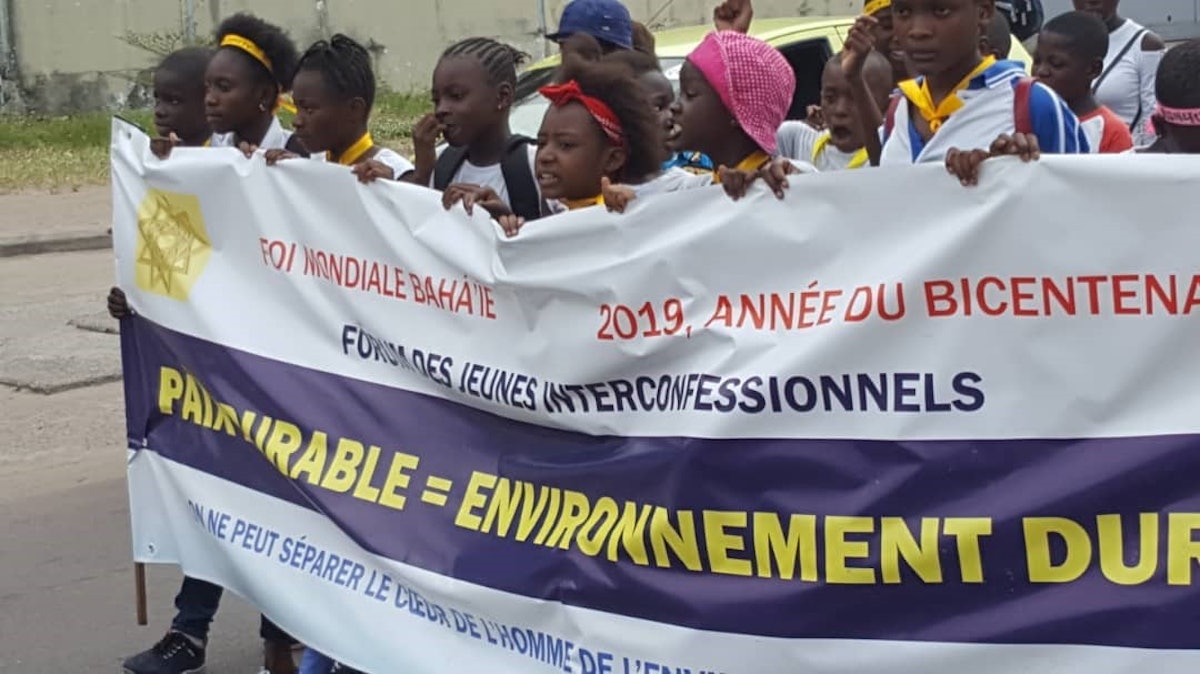 Hundreds of people attended an interfaith march in Kinshasa last month.