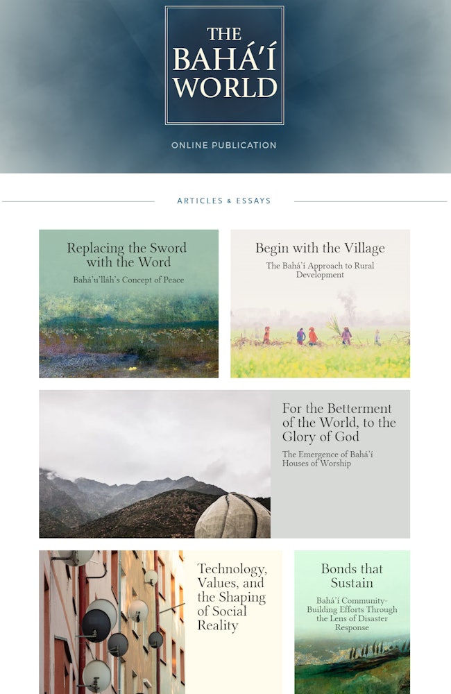 Un nuevo sitio web oficial bahá'í pone a disposición del público ensayos y artículos profundos sobre temas y acontecimientos contemporáneos.