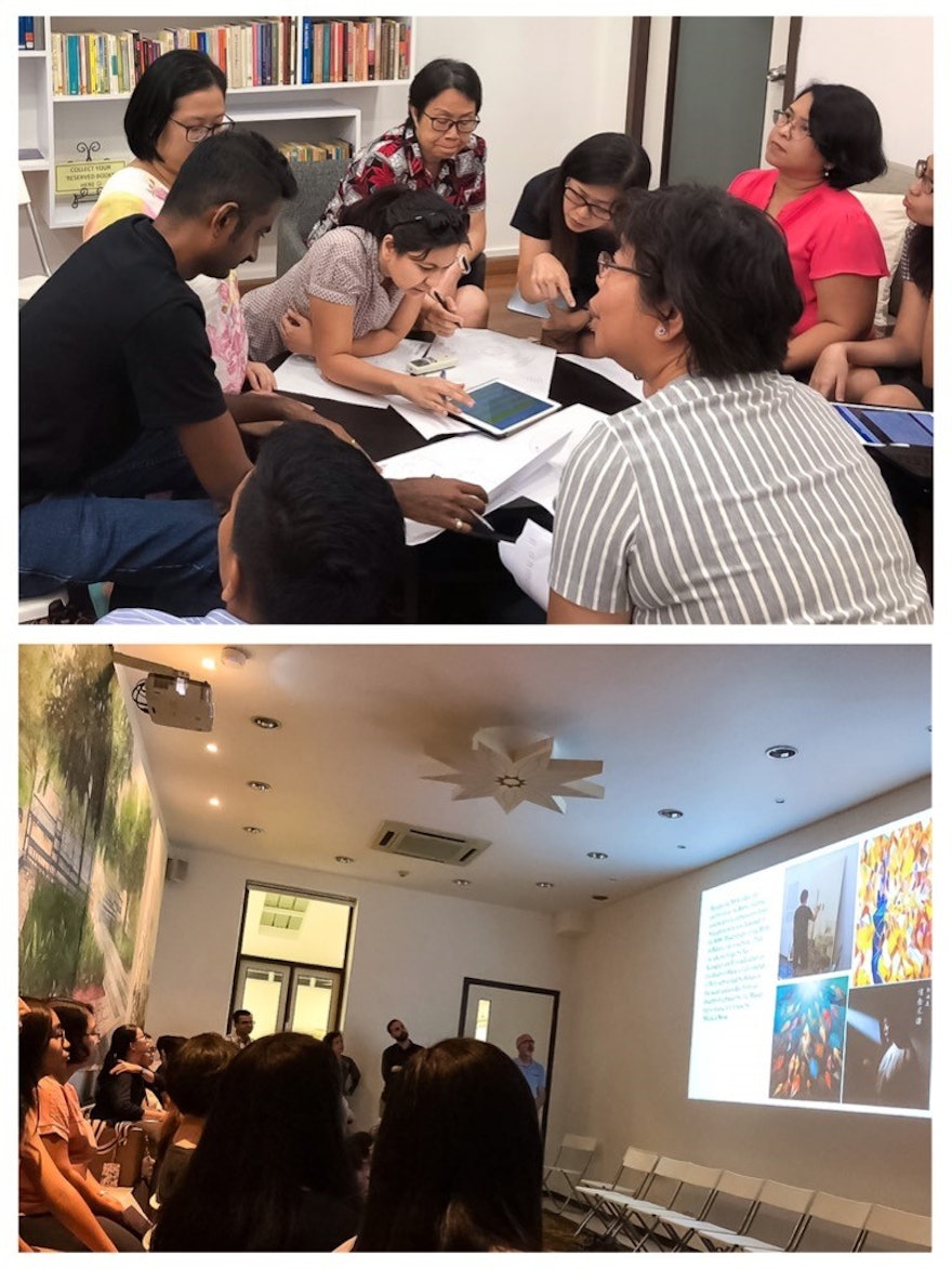 En Singapur, los miembros de la comunidad están iniciando consultas sobre los preparativos del bicentenario. Como parte de estas reuniones, algunos reflexionan sobre las diversas expresiones artísticas creadas durante las celebraciones del bicentenario del nacimiento de Bahá’u’lláh en 2017 y están planeando la creación de nuevas obras.