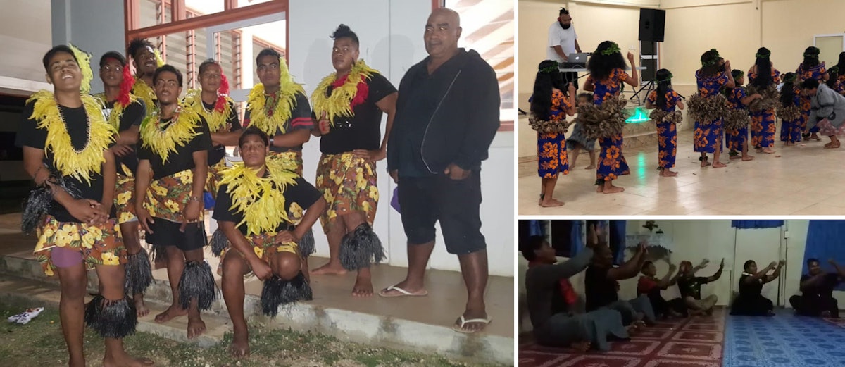 En la isla de Tonganatu, en Tonga, jóvenes de varias comunidades ensayan danzas tradicionales de bienvenida y celebración para las próximas celebraciones.