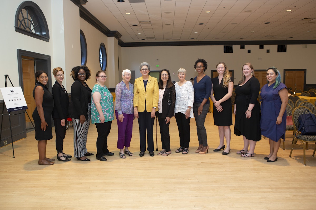 Des orateurs et des panélistes à la conférence de la Chaire bahá’íe intitulée « Women in the World: Time for a New Paradigm for Peace » (Les femmes dans le monde : il est temps de passer à un nouveau paradigme pour la paix), qui s’est tenue le mois dernier à l’université du Maryland, College Park.