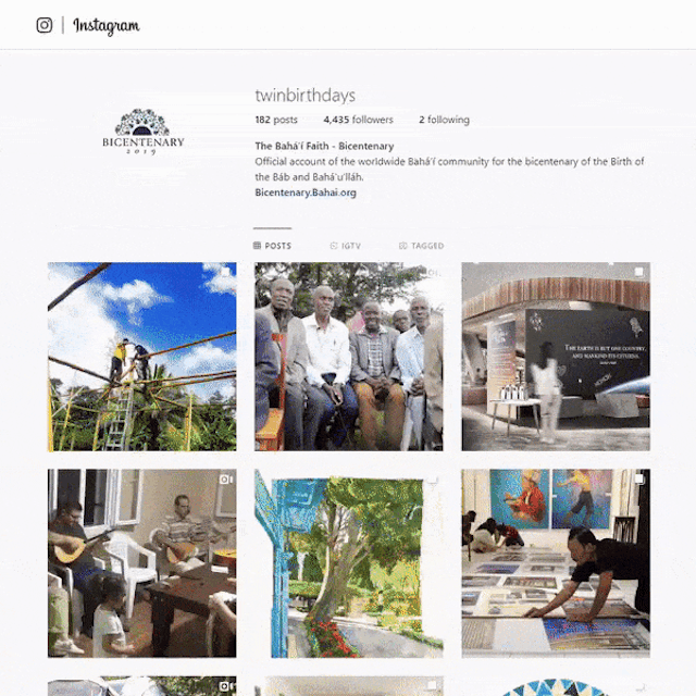 The @twinbirthdays Instagram page provides updates of bicentenary celebrations and preparations around the world.