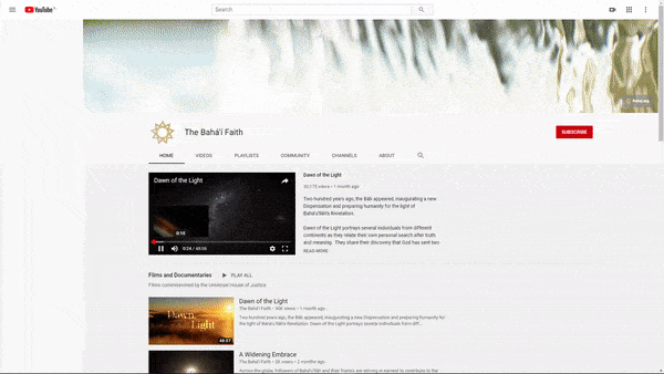 El canal de YouTube Baha’i Faith ofrece vídeos sobre las próximas celebraciones del bicentenario de todo el mundo.