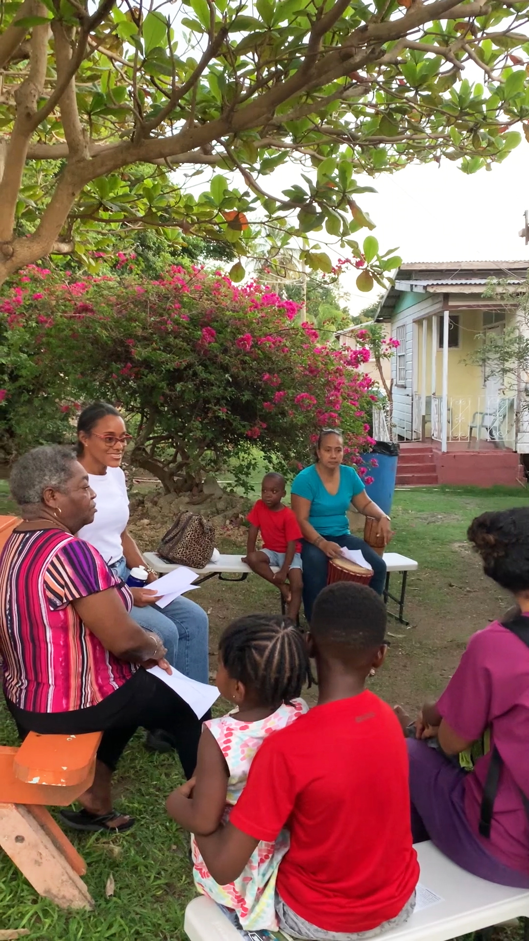 A special celebration among mothers of children in a Baha’i neighborhood children’s class in Bridgetown, Barbados