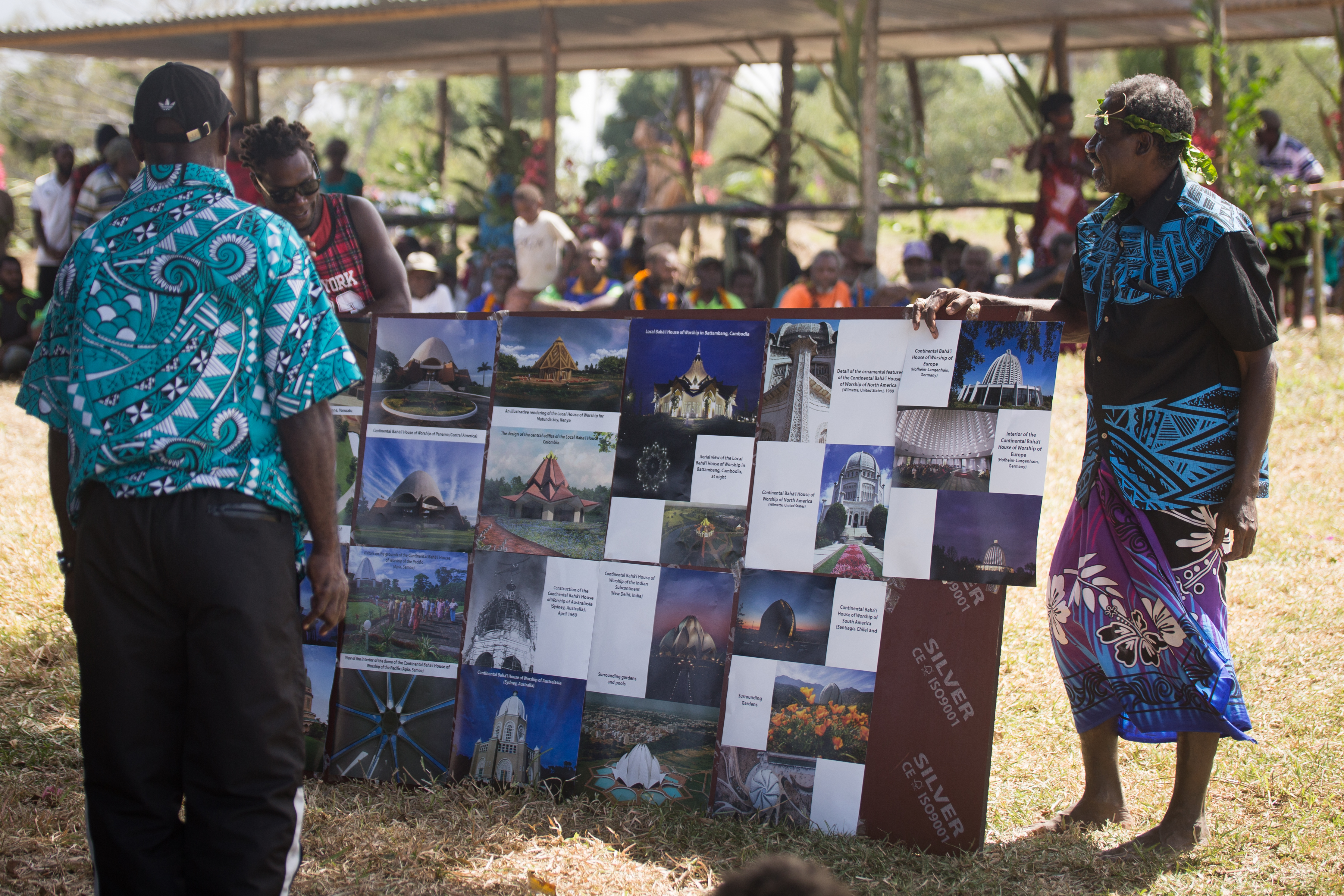 Community members prepared this informative display about Baha’i Temples around the world.