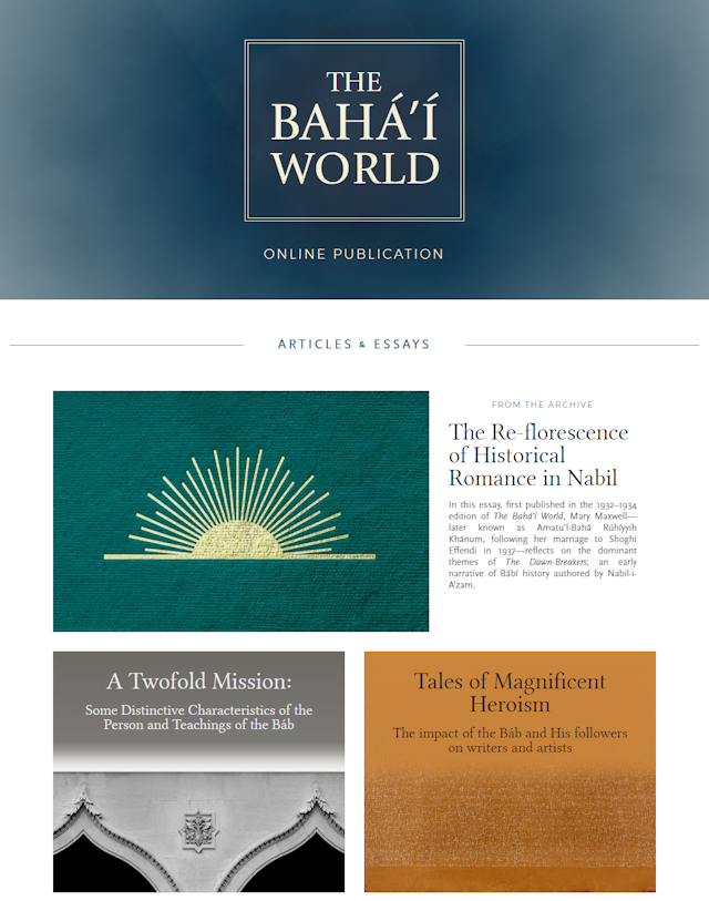 A series of articles focusing on the Bab, who was the Herald of the Baha’i Faith, is published online.