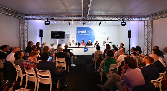 In June, more than 70 people attended a session on religion’s role in development, moderated by a Baha’i representative. The session was part of the European Development Days, a major international conference in Brussels. (Credit: EDD Brussels)