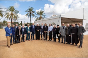 Ceremony at the site of the Shrine of ‘Abdu’l-Baha marks the start of construction.