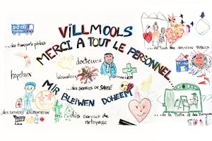 Children participating in moral education classes offered by the Baha’is of Luxembourg made cards and drawings to bring joy to health workers and others carrying out essential services during the current health crisis.