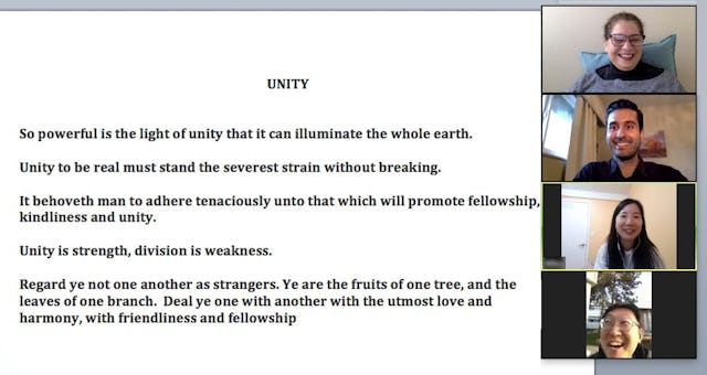 At each meeting, English Corner groups explore themes such as friendship, unity, and the responsibility of communities to care for all.