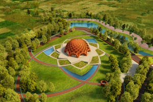 “Bihar is a fertile land and its many villages present a timeless scene of Indian rural life,” says Suditya Sinha, one of the architects. “The House of Worship is coming up in this lush, rural setting. Inspired by traditional architecture and crafts, we chose to use brick made from local earth. The land is literally and metaphorically molded into the form of the temple.”