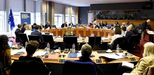 The Brussels Office of the Baha’i International Community hosts gatherings of its own on broad themes such as the role of religion in European society and on other issues of pressing concern in Europe, such as the use of inclusive language and even the development of artificial intelligence.