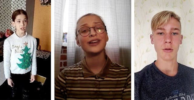 Young people from Minsk, Belarus, have created a video in which they recite poems they have written about seeing the beauty of humanity and of good deeds.