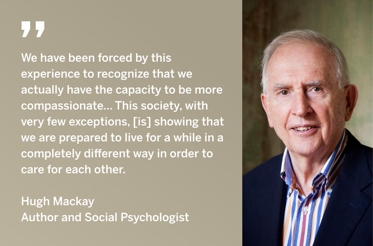 In the online seminar titled “Bouncing Back or Bouncing Forward?” the Australian Baha’i Office of External Affairs explores with Hugh Mackay, a prominent Australian author and social psychologist, how Australian society could reconsider its notions of identity, prosperity, and economic life in order to address social divides.