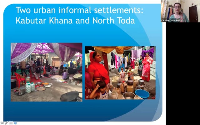 Caroline Custer Fazli, a research scholar with the University of Bath, United Kingdom, and member of the Indian Baha’i community, said at the gathering that research in informal settlements in Indore, India, has highlighted rich elements of the residents’ culture that often go unrecognized.