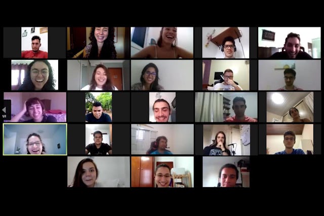 University students in Brazil at a gathering of ISGP.