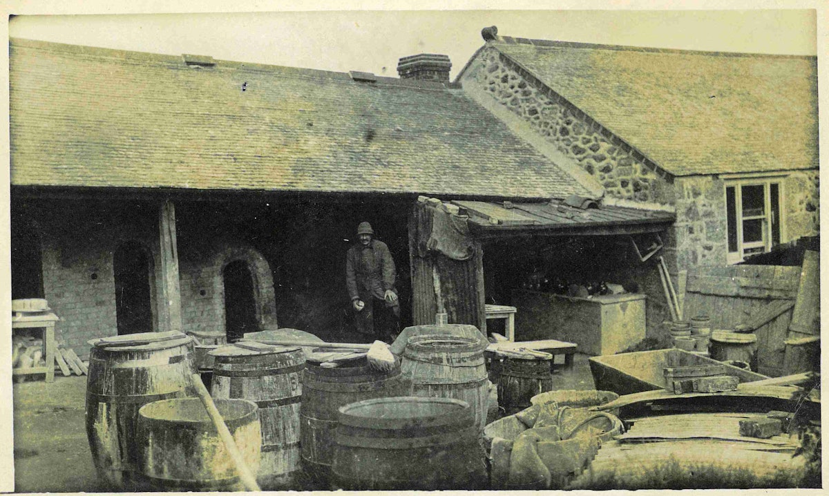 Bernard Leach at The Leach Pottery, St. Ives, c.1925.  From the Alan Bell archive at the Crafts Study Centre, University for the Creative Arts, ABL/3/1/1.