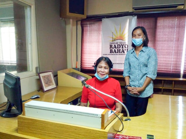 The public schools district supervisor during a broadcast of educational programs that reach thousands of children whose schools are closed because of public health measures.