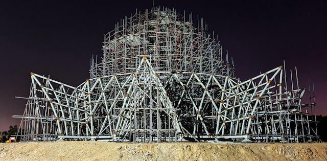 Parts of the structural system are nearing completion.