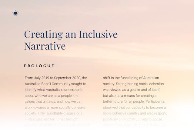 The publication Creating an Inclusive Narrative is the fruit of two years of conversations among officials, academics, social actors, and people throughout Australia.