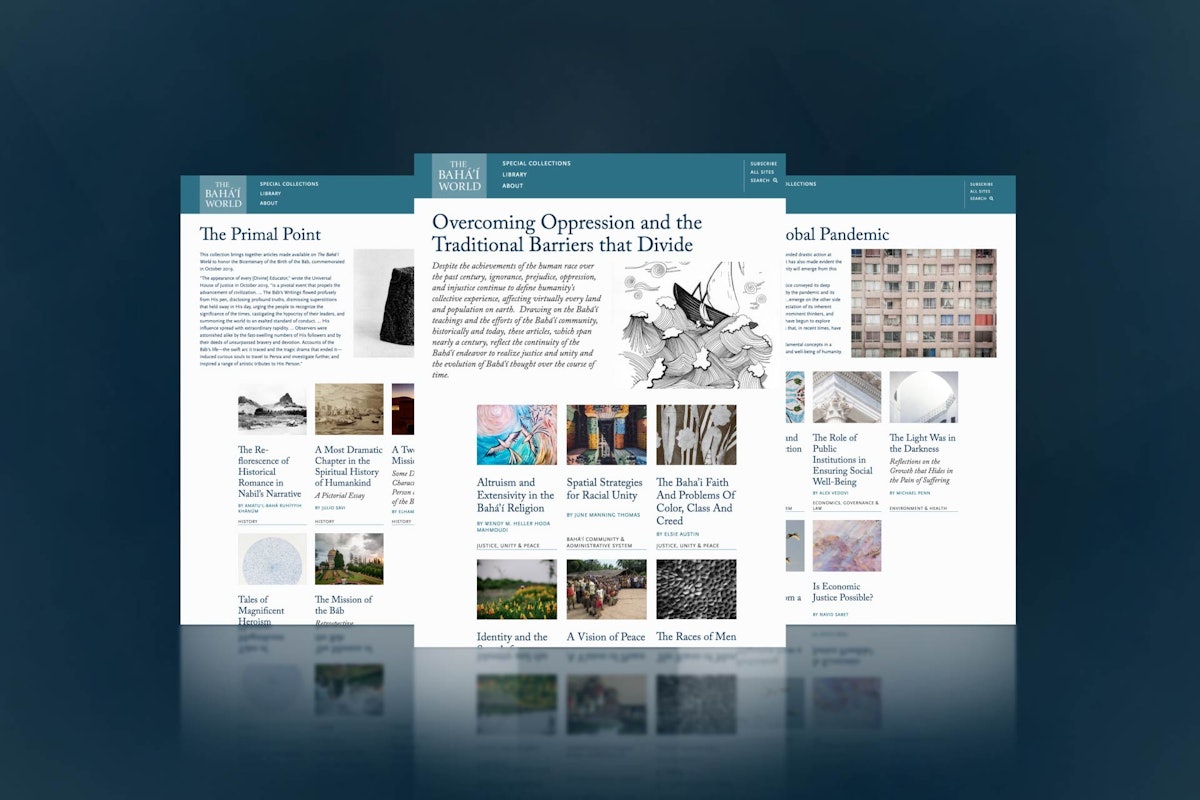 وب‌سایت عالم بهائی گسترش یافته است و شامل بخشی با عنوان «مجموعه‌های ویژه» شده که مقالات را در دسته‌بندی‌های موضوعی گرد هم آورده است.