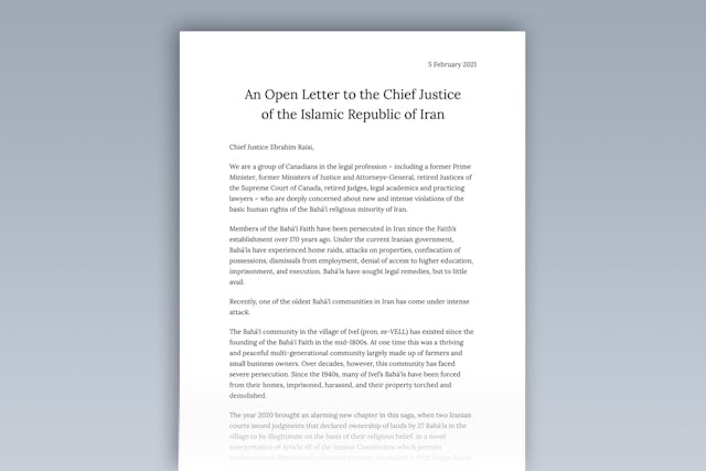 We Stand With The Baha Is Of Iran Former Canadian Prime Minister And Judges Condemn Persecution Of Baha Is Bwns