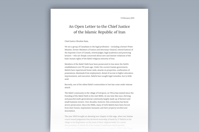 We Stand With The Baha Is Of Iran Former Canadian Prime Minister And Judges Condemn Persecution Of Baha Is Bwns