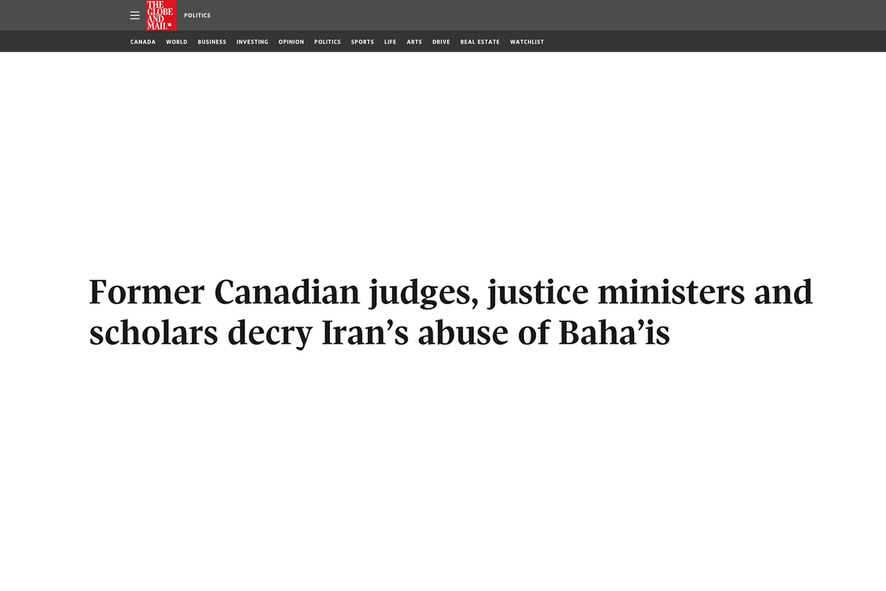 An article published in the Globe and Mail, a leading Canadian newspaper, highlights the open letter and features further observations by signatories.