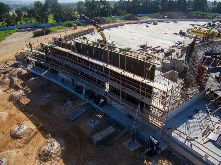 Formwork is also being assembled for the curved portal wall along the north end of the east garden berm.