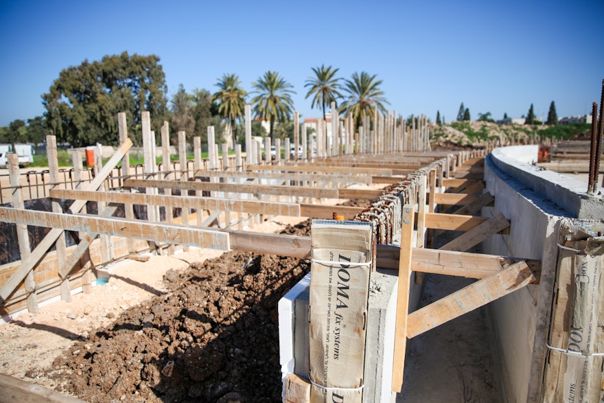 An encircling path is being built on which visitors will be able to circumambulate the Shrine.