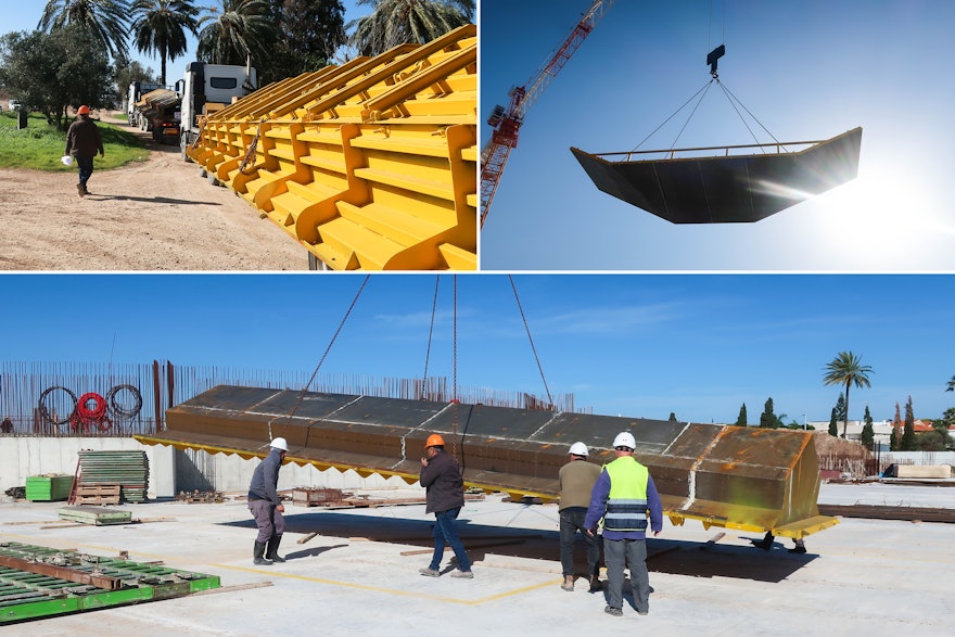 Panels for the custom-made formwork that will shape the walls have now been delivered to the site.