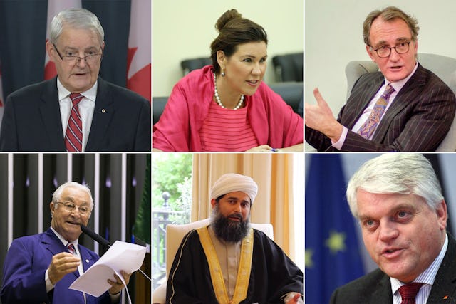 Leading Muslims, government officials, and parliamentarians around the world have joined a growing outcry at the unjust confiscation of properties owned by Bahá’ís in the Iranian farming village of Ivel. Pictured here are, clockwise from top left: Canadian Foreign Minister Marc Garneau; Annika Ben David of the Swedish Foreign Ministry; Jos Douma, the Netherlands’ Special Envoy for Religion or Belief; Markus Grübel, Germany’s Commissioner for Global Freedom of Religion; Shaykh Ibrahim Mogra of the UK; and Brazilian Member of Parliament Frei Anastácio.