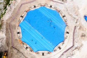 An aerial view of the completed foundations of the national House of Worship of the Democratic Republic of the Congo.