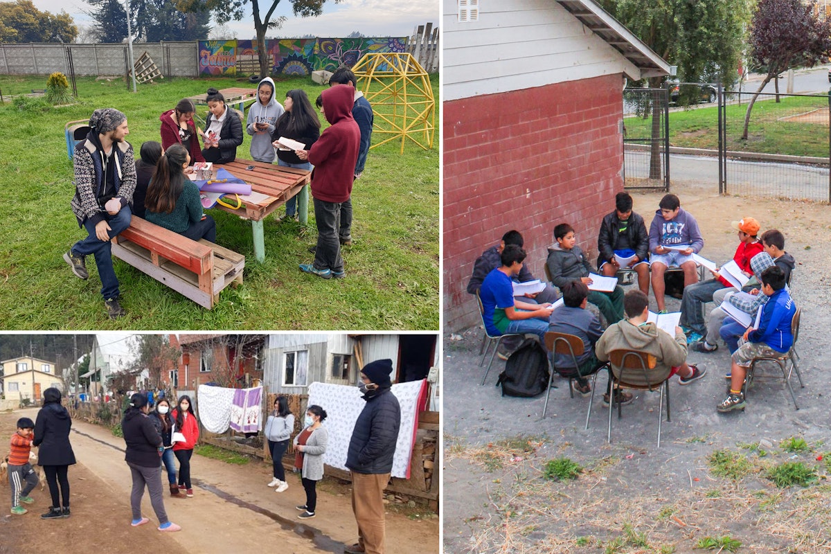 Top-left and right photographs taken before the current health crisis. The most recent program, which has stimulated dialogue on spiritual themes among the many viewers, featured reflections from people across the country who are engaged in Bahá’í community-building endeavors.