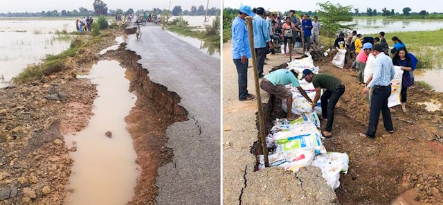 “If these youth hadn’t started their project, we might have lost the whole road. If we help them continue their efforts, we could see a big difference for future floods,” said the leader of Okcheay village, Say Chhert.