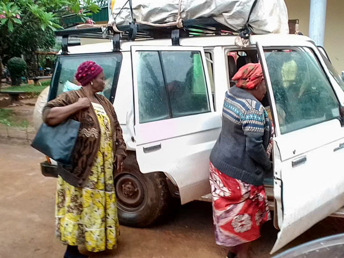 Members of the emergency committee established by the National Spiritual Assembly depart from Bangui to deliver supplies to communities affected by armed conflict.