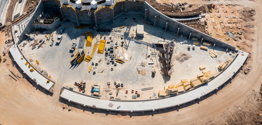 Elsewhere on the site, work on the path encircling the Shrine is progressing with two-thirds of its concrete base already completed.