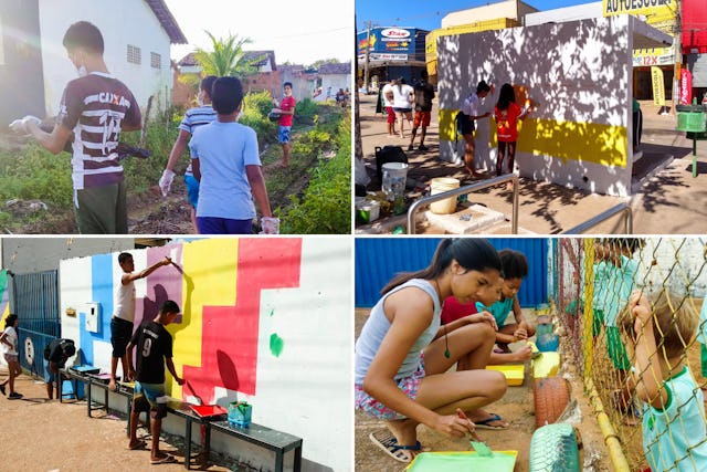 Des jeunes de tout le Brésil, qui sont engagés dans des programmes éducatifs bahá’ís, entreprennent différentes activités d’action sociale pour le bien-être de leurs communautés.