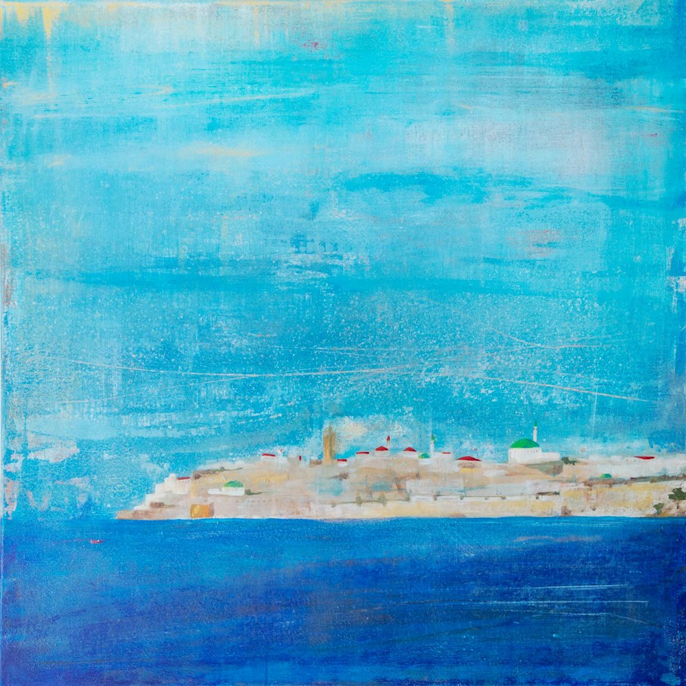 This painting by an artist from Canada depicts a view of ‘Akká, where ‘Abdu’l-Bahá was a resident for four decades. He arrived in that city as a prisoner and an exile alongside His Father, Bahá’u’lláh. Despite the many tragedies and adversities He suffered there, ‘Abdu’l-Bahá made Akka His home and dedicated Himself to serving the people of that city, especially its poor. In time, He came to be known and revered throughout the region.