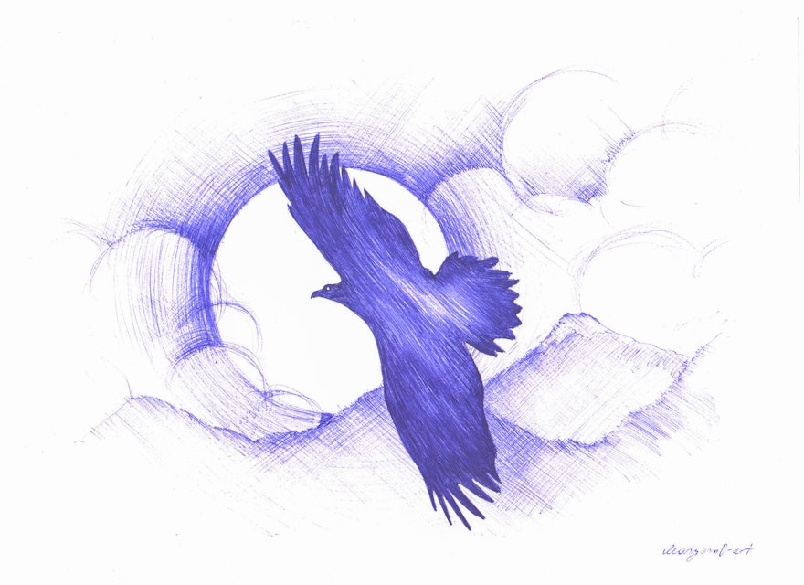 Un artiste du Kazakhstan a créé ce dessin à la plume en ayant à l’esprit les métaphores de cette prière composée par ‘Abdu’l-Bahá (en anglais).