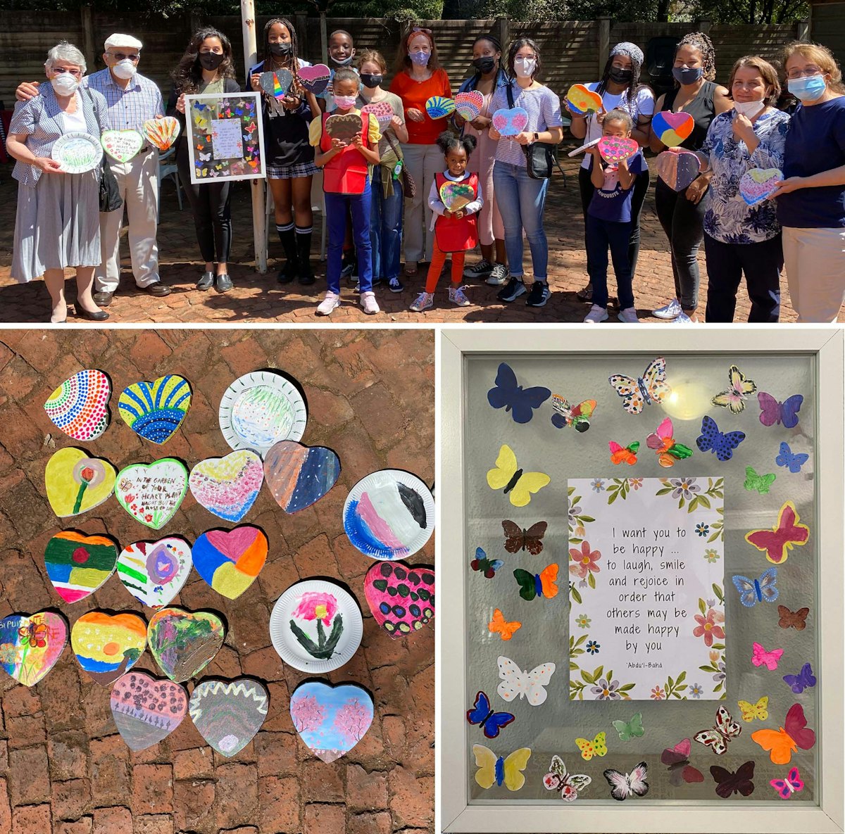 Participants of Bahá’í community-building activities in South Africa created these artistic pieces, which were inspire by stories from ‘Abdu’l-Bahá’s life on the themes of selfless service to humanity and love.