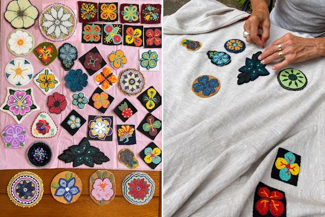After reflecting on ‘Abdu’l-Bahá’s love for the indigenous peoples of the world and on the passage from the Bahá’í writings which states that all people are “the flowers of one garden,” an indigenous artist in Canada collaborated with a seamstress and dozens of other people to create embroidery featuring traditional indigenous beadwork.