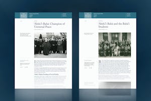 La publication en ligne [*« The Bahá’í World »*](https://news.bahai.org/story/1543/slideshow/1/) publie deux nouveaux articles intitulés «* ‘Abdu’l-Bahá: Champion of Universal Peace* » et «* Abdu’l-Bahá and the Bahá’í Students* ».