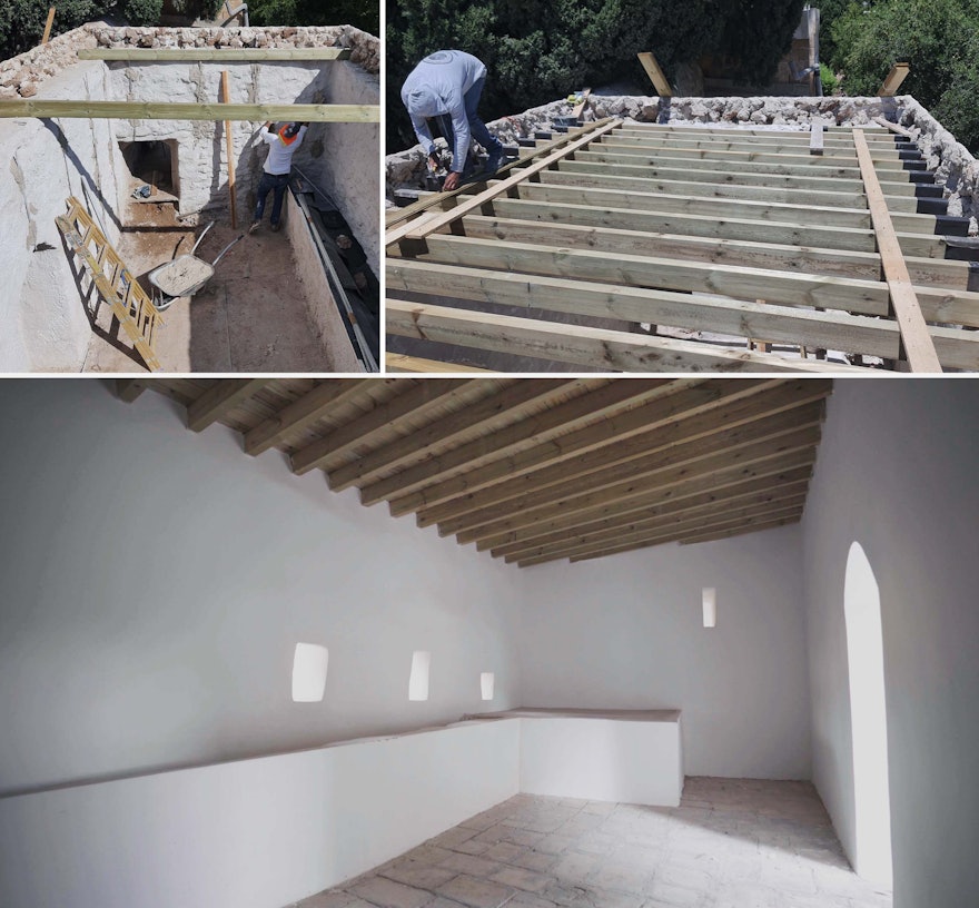 En los establos se ha realizado un techo de madera, se han reforzado los muros y se ha restaurado el suelo.