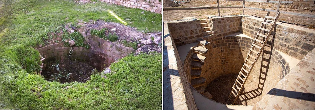 A well, unique in the region for its large size and masonry construction, was uncovered north of the building.